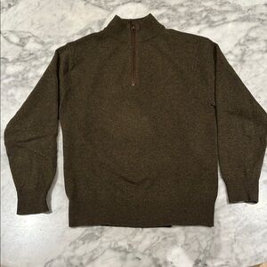 Men's Orvis Olive Green Zip-Up Sweater